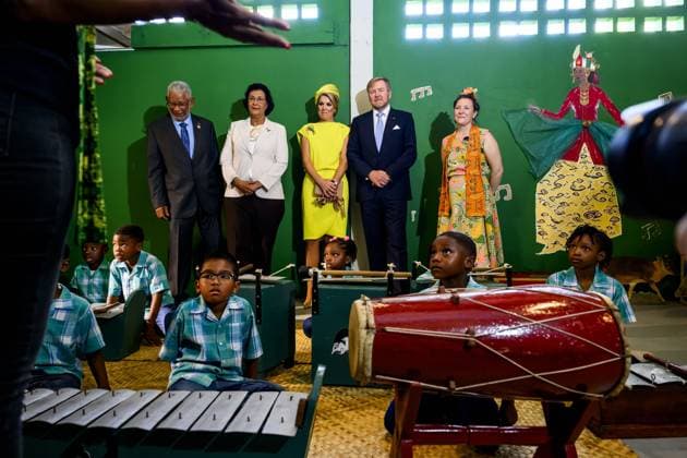 Paramaribo, The Netherlands, 2025-12-02 09:36:27 PARAMARIBO, December 2, 2025, Villa Zapakara. King Willem-Alexander and Queen Maxima are paying a state visit to the Republic of Suriname at the invitation of President Jennifer Geerlings-Simons. King Willem-Alexander and Queen Maxima are visiting Villa Zapakara, a foundation focused on young people and their development through art, culture, and education. PHOTO: NLBeeld Patrick van Emst Credit: NL Beeld Patrick van Emst  Copyright: xx x