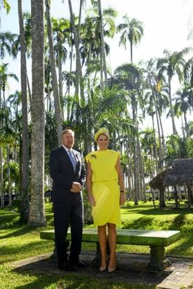 Paramaribo, The Netherlands, 2025-12-02 09:09:48 PARAMARIBO, 02-12-2025, Palmentuin King Willem-Alexander and Queen Maxima are paying a state visit to the Republic of Suriname at the invitation of President Jennifer Geerlings-Simons. Photo opportunity in the Palmentuin PHOTO: NLBeeld Patrick van Emst Credit: NL Beeld Patrick van Emst  Copyright: xx x