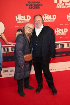 Manuela Stehr and Stefan Arndt at the öDer Held vom Bahnhof Friedrichstrasse cinema premiere on 2 12 2025 at the Delphi Filmpalast in Berlin Der Held vom Bahnhof Friedrichstrasse film premiere in Berlin
