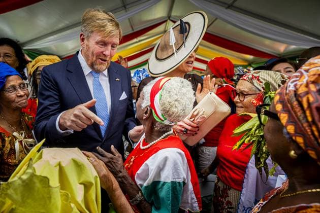 Paramaribo, The Netherlands, 2025-12-02 13:44:29 PARAMARIBO, December 2, 2025, Latour Community Work Foundation. King Willem-Alexander and Queen Maxima are paying a state visit to the Republic of Suriname at the invitation of President Jennifer Geerlings-Simons. The Royal Couple will visit the community center of the Latour Community Work Foundation (Stibula) in the densely populated Latour neighborhood. PHOTO: NLBeeld POOL Patrick van Katwijk Credit: NL Beeld Patrick van Emst  Copyright: xx x