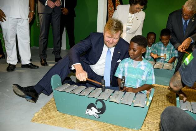 Paramaribo, The Netherlands, 2025-12-02 09:37:37 PARAMARIBO, December 2, 2025, Villa Zapakara. King Willem-Alexander and Queen Maxima are paying a state visit to the Republic of Suriname at the invitation of President Jennifer Geerlings-Simons. King Willem-Alexander and Queen Maxima are visiting Villa Zapakara, a foundation focused on young people and their development through art, culture, and education. PHOTO: NLBeeld Patrick van Emst Credit: NL Beeld Patrick van Emst  Copyright: xx x