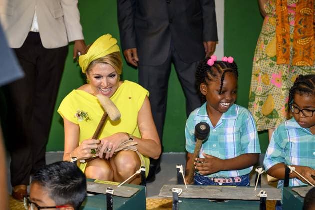 Paramaribo, The Netherlands, 2025-12-02 09:38:43 PARAMARIBO, December 2, 2025, Villa Zapakara. King Willem-Alexander and Queen Maxima are paying a state visit to the Republic of Suriname at the invitation of President Jennifer Geerlings-Simons. King Willem-Alexander and Queen Maxima are visiting Villa Zapakara, a foundation focused on young people and their development through art, culture, and education. PHOTO: NLBeeld Patrick van Emst Credit: NL Beeld Patrick van Emst  Copyright: xx x