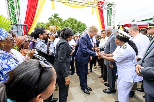 Paramaribo, The Netherlands, 2025-12-02 13:21:15 PARAMARIBO, December 2, 2025, Latour Community Work Foundation. King Willem-Alexander and Queen Maxima are paying a state visit to the Republic of Suriname at the invitation of President Jennifer Geerlings-Simons. The Royal Couple will visit the community center of the Latour Community Work Foundation (Stibula) in the densely populated Latour neighborhood. PHOTO: NLBeeld Patrick van Emst Credit: NL Beeld Patrick van Emst  Copyright: xx x