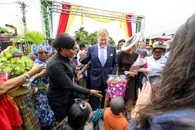 Paramaribo, The Netherlands, 2025-12-02 13:21:31 PARAMARIBO, December 2, 2025, Latour Community Work Foundation. King Willem-Alexander and Queen Maxima are paying a state visit to the Republic of Suriname at the invitation of President Jennifer Geerlings-Simons. The Royal Couple will visit the community center of the Latour Community Work Foundation (Stibula) in the densely populated Latour neighborhood. PHOTO: NLBeeld Patrick van Emst Credit: NL Beeld Patrick van Emst  Copyright: xx x