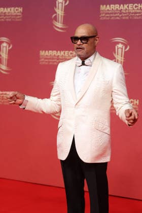 Laurence Fishburne and Bronwyn Dannenfelser attend the red carpet during day Five of the 22nd Marrakech International Film Festival Marrakech, Morocco 01 12 2025 451202 2025 12 02 MARRAKECH Morocco  Copyright: xRomualdxMeigneuxx xStarfacex STAR_451202_096