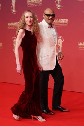Laurence Fishburne and Bronwyn Dannenfelser attend the red carpet during day Five of the 22nd Marrakech International Film Festival Marrakech, Morocco 01 12 2025 451202 2025 12 02 MARRAKECH Morocco  Copyright: xRomualdxMeigneuxx xStarfacex STAR_451202_120