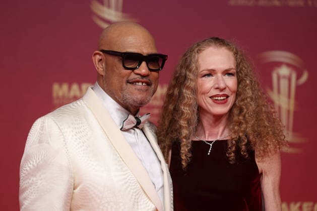 Laurence Fishburne and Bronwyn Dannenfelser attend the red carpet during day Five of the 22nd Marrakech International Film Festival Marrakech, Morocco 01 12 2025 451202 2025 12 02 MARRAKECH Morocco  Copyright: xRomualdxMeigneuxx xStarfacex STAR_451202_127