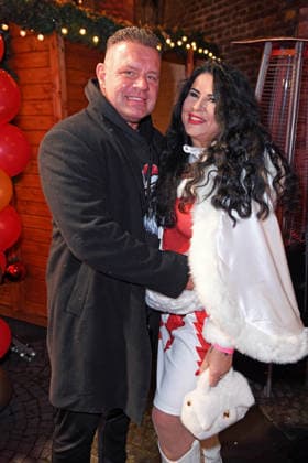 Iris Klein Katzenberger with boyfriend Stefan Braun KATY™S X MAS WONDERLAND by Kate Merlan at the Wolkenburg event location in Cologne on 02 12 2025