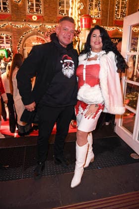 Iris Klein Katzenberger with boyfriend Stefan Braun KATY™S X MAS WONDERLAND by Kate Merlan at the Wolkenburg event location in Cologne on 02 12 2025