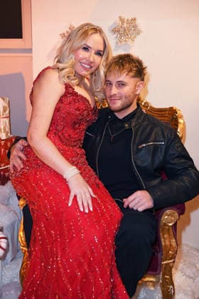 Marlisa Rudizo aka Mrs Marlisa with friend William Raab KATY™S X MAS WONDERLAND by Kate Merlan at the Wolkenburg event location in Cologne on 02 12 2025