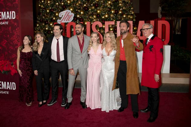 Laura Fischer, Todd Lieberman, Michele Morrone, Amanda Seyfried, Sydney Sweeney, Brandon Sklenar, Paul Feig and guests at the special screening of the movie The Housemaid If She Knew at 787 Seventh Avenue New York, 02 12 2025 Foto:xB.xHinex xFuturexImagex housemaid_5299