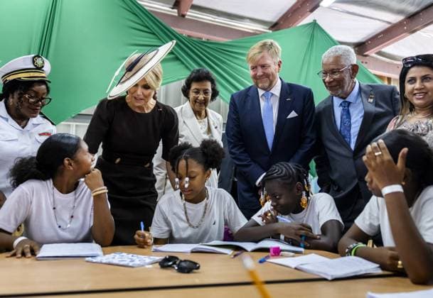 Dutch Royals Visit Suriname - Day 2 King Willem-Alexander and Queen Máxima are paying a state visit to the Republic of Suriname at the invitation of President Jennifer Geerlings-Simons. The Royal Couple will visit the community center of the Latour Community Work Foundation (Stibula) in the densely populated Latour neighborhood. Paramaribo, December 2, 2025, Latour Community Work Foundation. Photo by Bruno Press ABACAPRESS.COM Paramaribo Suriname  Copyright: xBrunoxPress ABACAx
