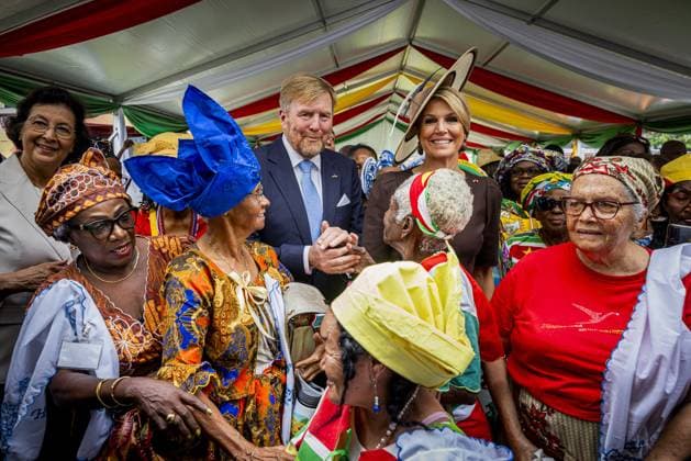 Dutch Royals Visit Suriname - Day 2 King Willem-Alexander and Queen Máxima are paying a state visit to the Republic of Suriname at the invitation of President Jennifer Geerlings-Simons. The Royal Couple will visit the community center of the Latour Community Work Foundation (Stibula) in the densely populated Latour neighborhood. Paramaribo, December 2, 2025, Latour Community Work Foundation. Photo by Bruno Press ABACAPRESS.COM Paramaribo Suriname  Copyright: xBrunoxPress ABACAx