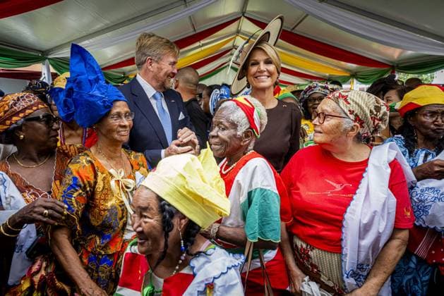Dutch Royals Visit Suriname - Day 2 King Willem-Alexander and Queen Máxima are paying a state visit to the Republic of Suriname at the invitation of President Jennifer Geerlings-Simons. The Royal Couple will visit the community center of the Latour Community Work Foundation (Stibula) in the densely populated Latour neighborhood. Paramaribo, December 2, 2025, Latour Community Work Foundation. Photo by Bruno Press ABACAPRESS.COM Paramaribo Suriname  Copyright: xBrunoxPress ABACAx