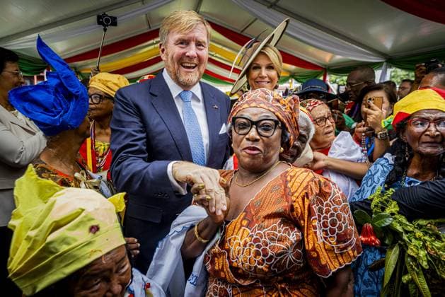Dutch Royals Visit Suriname - Day 2 King Willem-Alexander and Queen Máxima are paying a state visit to the Republic of Suriname at the invitation of President Jennifer Geerlings-Simons. The Royal Couple will visit the community center of the Latour Community Work Foundation (Stibula) in the densely populated Latour neighborhood. Paramaribo, December 2, 2025, Latour Community Work Foundation. Photo by Bruno Press ABACAPRESS.COM Paramaribo Suriname  Copyright: xBrunoxPress ABACAx