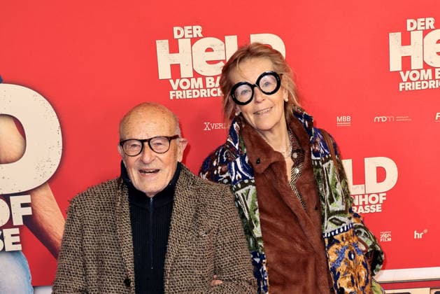 Volker Schloendorff and Cornelia Freifrau von Maltzahn at the Der Held vom Bahnhof Friedrichstrasse cinema premiere on 2 12 2025 at the Delphi Filmpalast in Berlin Der Held vom Bahnhof Friedrichstrasse film premiere in Berlin