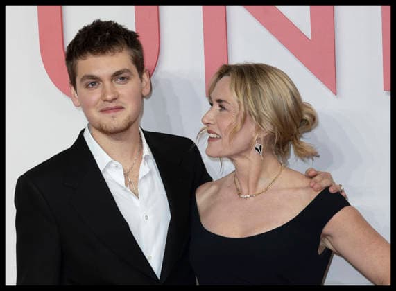 . 03 12 2025. London, United Kingdom. Kate Winslet and her son Joe Anders arriving at the Goodbye June world premiere in London.  xStephenxLockx xi-Imagesx IIM-26431-0027