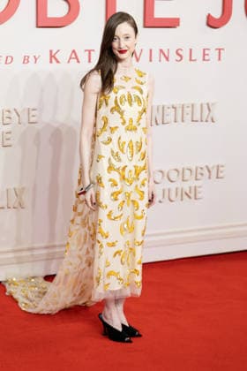 December 3, 2025, London, United Kingdom: Andrea Riseborough attends the Goodbye June World film premiere at Curzon Mayfair, London. London United Kingdom - ZUMAs197 20251203_aaa_s197_145 Copyright: xPhilxLewisx
