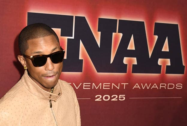 NEW YORK, NY - DECEMBER 3: Pharrell Williams at the 2025 Footwear News Achievement Awards at Cipriani 25 on December 3, 2025 in New York City. Copyright: xMediaPunchx