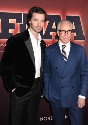 NEW YORK, NY - DECEMBER 3: Patrick Schwarzenegger and Tommy Hilfiger at the 2025 Footwear News Achievement Awards at Cipriani 25 on December 3, 2025 in New York City. Copyright: xMediaPunchx