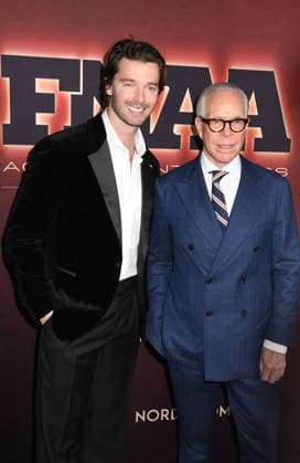 NEW YORK, NY - DECEMBER 3: Patrick Schwarzenegger and Tommy Hilfiger at the 2025 Footwear News Achievement Awards at Cipriani 25 on December 3, 2025 in New York City. Copyright: xMediaPunchx