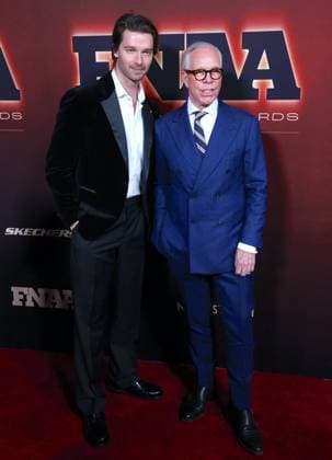 Annual Footwear News Achievement Awards FNAAs - NYC Tommy Hilfiger and Patrick Schwarzenegger attend the annual Footwear News Achievement Awards FNAAs at Cipriani in New York, NY on December 3, 2025. Photo by Charles Guerin ABACAPRESS.COM New York City NY United States  Copyright: xGuerinxCharles ABACAx