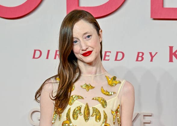 Andrea Riseborough attends Goodbye June World Premiere at Curzon Mayfair in London, England. UK. Wednesday 3rd December 2025 Copyright: xJamesxWarrenx ae17p711