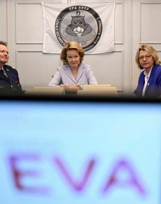 Queen Mathilde visits the Emergency Victim Assistance (EVA) BRUSSELS, BELGIUM - DECEMBER 04 : Queen Mathilde visits the Emergency Victim Assistance (EVA) unit of the Brussels Capital Ixelles police zone. EVA, created five years ago, is a specialised police service that supports victims of sexual and or domestic violence (Presentation of the EVA unit, visit to the video-recorded interview room and explanations by two members of the unit, tour of the victim interview room, presentation and testimony from a victim and meeting with the judicial assistance dog) on December 4, 2025 in Brussels, Belgium, 04 12 2025 Brussels Belgium  Copyright: xDidierxLebrunx