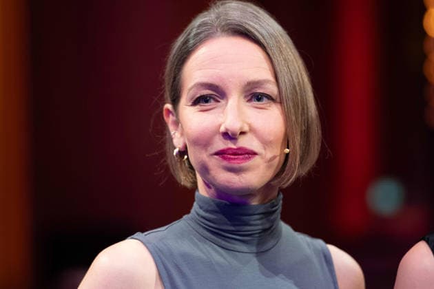 Award winner Katharina WILLINGER, portrait, portrait, portrait, cropped single image, single motif, Hanns Joachim Friedrichs Prize 2025, award ceremony on 04 12 2025, in Cologne