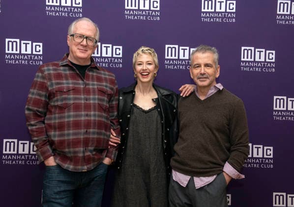 December 4, 2025, New York, Ny, United States: Tracy Letts, Carrie Coon and David Cromer attend the press event of the new production Bug . Held at Manhattan Theatre Club Studios in New York. Zuma Press December 4, 2025. New York United States - ZUMAp281 20251204_zea_p281_026 Copyright: xPhotoxImagexPressx