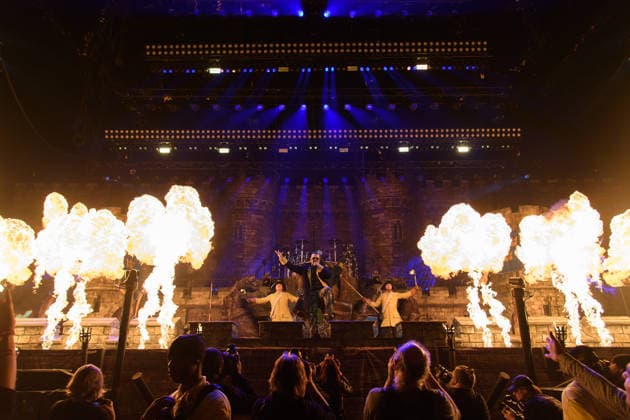 Sabaton Perform at O2 Arena, London (L-R) - Guitarist Chris Rörland, Bassist Pär Sundström, Lead singer Joakim BrodÃ n and Guitarist Chris Rörland of Swedish power metal band Sabaton and Napoleon Bonaparte played by Raphael Lecat performs at O2 Arena, London, England, UK on Thursday 4 December 2025 as part of their The Legendary Tour ., Credit:Justin Ng Avalon UK, England, London, O2 Arena  Copyright: xJustinxNgx xAvalonx 1056612003