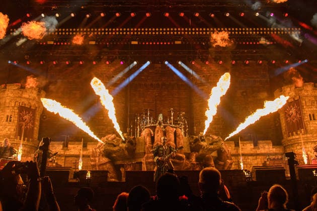 Sabaton Perform at O2 Arena, London (L-R) - Guitarist Chris Rörland, Bassist Pär Sundström, Lead singer Joakim BrodÃ n and Guitarist Chris Rörland of Swedish power metal band Sabaton and Napoleon Bonaparte played by Raphael Lecat performs at O2 Arena, London, England, UK on Thursday 4 December 2025 as part of their The Legendary Tour ., Credit:Justin Ng Avalon UK, England, London, O2 Arena  Copyright: xJustinxNgx xAvalonx 1056612033