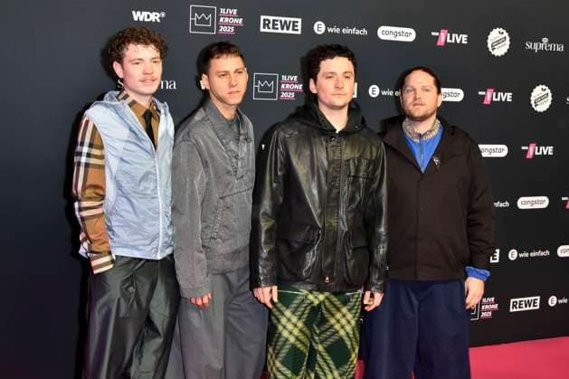 ABBbielefeld Province , Vincent Waizenegger, Moritz Bösing,Robin Schmid, Leon Sennewald Saenger as guests on the red carpet at the WDR Music Prize 1 Live Krone award ceremony at the Lokschuppen Bielefeld on 04 12 2025 NRW Germany