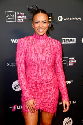 Aminata Belli at the 26 award ceremony of the 1Live Krone 2025 in the Lokschuppen Bielefeld, 04 12 2025 geislerfp_krone2025_6163