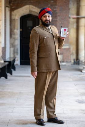 Investitures Captain Jagjit Sohal OBE Chair, WW1 Sikh Memorial Fund. For services to the Commemoration of Commonwealth Soldiers who served Great Britain. St James Palace, London 5th December 2025, Credit:Tony Kershaw SWNS Avalon  Copyright: xTonyxKershawx xSWNSx xAvalonx 1056706335