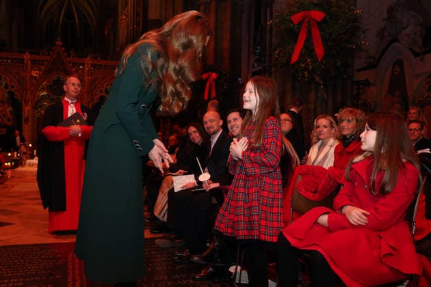 Members Of The Royal Family Attend The Together At Christmas Carol Service LONDON, ENGLAND - DECEMBER 05: Catherine, Princess of Wales speaks with guests at the Together At Christmas Carol Service at Westminster Abbey on December 05, 2025 in London, England. Led by The Princess and supported by The Royal Foundation, the annual event offered a chance to pause and reflect on the values of love, compassion, and the connections we share. The service also highlighted remarkable individuals from across the UK who have demonstrated extraordinary kindness, empathy, and support within their communities., Credit:Chris Jackson Avalon United Kingdom, England, London, Westminster Abbey  Copyright: xChrisxJacksonx xAvalonx 1056773042