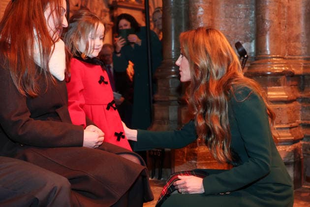 Members Of The Royal Family Attend The Together At Christmas Carol Service LONDON, ENGLAND - DECEMBER 05: Catherine, Princess of Wales speaks with guests at the Together At Christmas Carol Service at Westminster Abbey on December 05, 2025 in London, England. Led by The Princess and supported by The Royal Foundation, the annual event offered a chance to pause and reflect on the values of love, compassion, and the connections we share. The service also highlighted remarkable individuals from across the UK who have demonstrated extraordinary kindness, empathy, and support within their communities., Credit:Chris Jackson Avalon United Kingdom, England, London, Westminster Abbey  Copyright: xChrisxJacksonx xAvalonx 1056773509