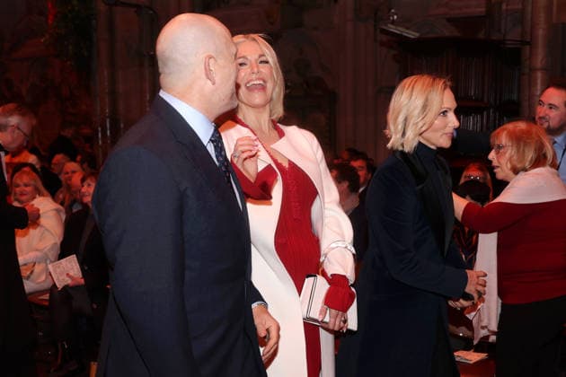 Members Of The Royal Family Attend The Together At Christmas Carol Service LONDON, ENGLAND - DECEMBER 05: Mike Tindall, Hannah Waddingham and Zara Tindall attend the Together At Christmas Carol Service at Westminster Abbey on December 05, 2025 in London, England. Led by The Princess and supported by The Royal Foundation, the annual event offered a chance to pause and reflect on the values of love, compassion, and the connections we share. The service also highlighted remarkable individuals from across the UK who have demonstrated extraordinary kindness, empathy, and support within their communities., Credit:Chris Jackson Avalon United Kingdom, England, London, Westminster Abbey  Copyright: xChrisxJacksonx xAvalonx 1056773556