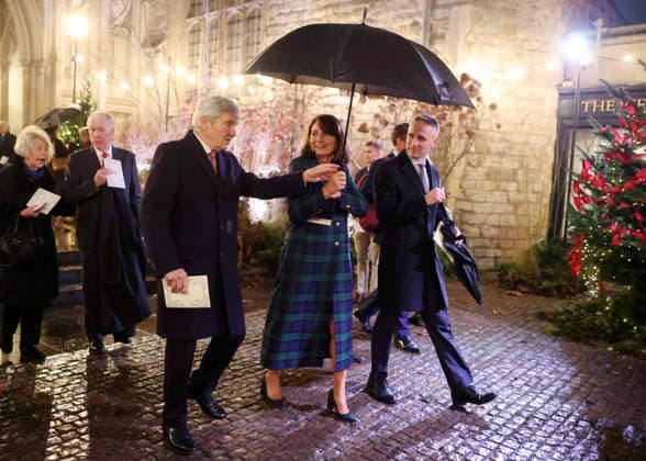 Members Of The Royal Family Attend The Together At Christmas Carol Service LONDON, ENGLAND - DECEMBER 05: Michael Middleton and Carole Middleton depart from the Together At Christmas Carol Service at Westminster Abbey on December 05, 2025 in London, England. Led by The Princess and supported by The Royal Foundation, the annual event offered a chance to pause and reflect on the values of love, compassion, and the connections we share. The service also highlighted remarkable individuals from across the UK who have demonstrated extraordinary kindness, empathy, and support within their communities., Credit:Chris Jackson Avalon United Kingdom, England, London, Westminster Abbey  Copyright: xChrisxJacksonx xAvalonx 1056828449