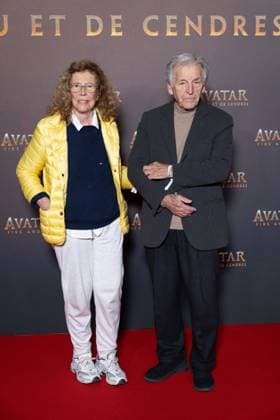 Avatar: Fire And Ash European Premiere Guest and VIP - Paris AJ French journalist and producer Michele Ray-Gavras and Greek director Costa-Gavras attends the Avatar: Fire And Ash European Premiere on December 5, 2025 at the Seine Musicale in Boulogne-Billancourt, near Paris, France. Photo by Alexis Jumeau ABACAPRESS.COM Paris France  Copyright: xJumeauxAlexis ABACAx