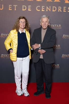 Avatar: Fire And Ash European Premiere Guest and VIP - Paris AJ French journalist and producer Michele Ray-Gavras and Greek director Costa-Gavras attends the Avatar: Fire And Ash European Premiere on December 5, 2025 at the Seine Musicale in Boulogne-Billancourt, near Paris, France. Photo by Alexis Jumeau ABACAPRESS.COM Paris France  Copyright: xJumeauxAlexis ABACAx