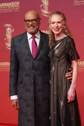 Laurence Fishburne and Bronwyn Dannenfelser attend the red carpet during day Eight of the 22nd Marrakech International Film Festival Marrakech, Morocco 05 12 2025 451297 2025 12 05 MARRAKECH Morocco  Copyright: xRomualdxMeigneuxx xStarfacex STAR_451297_020