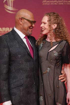 Laurence Fishburne and Bronwyn Dannenfelser attend the red carpet during day Eight of the 22nd Marrakech International Film Festival Marrakech, Morocco 05 12 2025 451297 2025 12 05 MARRAKECH Morocco  Copyright: xRomualdxMeigneuxx xStarfacex STAR_451297_022