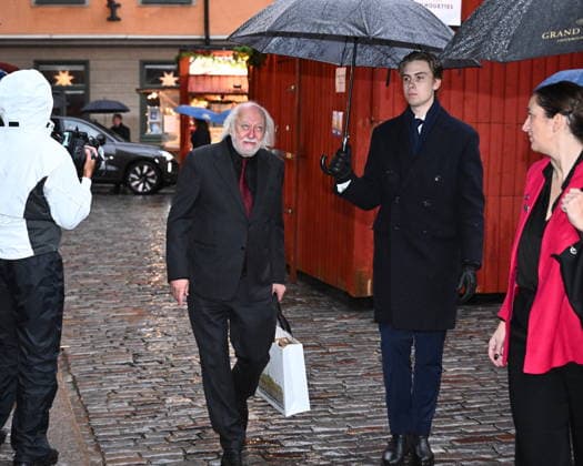 Laszlo Krasznahorkai, laureate in literature, arrives as the Nobel laureates will sign the Nobel Chairs at the Nobel Museum in Stockholm, Sweden, December 6, 2025 STOCKHOLM SWEDEN x10090x  Copyright: xClaudioxBresciani TTx NOBEL CHAIRS ARE SIGNED BY THE PRIZE WINNERS oMrdGonCSEU