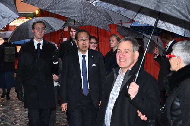 Susumu Kitagawa, laureate in chemistry, arrives as the Nobel laureates will sign the Nobel Chairs at the Nobel Museum in Stockholm, Sweden, December 6, 2025 STOCKHOLM SWEDEN x10090x  Copyright: xClaudioxBresciani TTx NOBEL CHAIRS ARE SIGNED BY THE LAUREATES xevjmHJDWNo