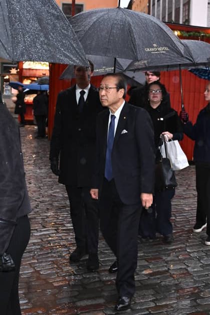 Susumu Kitagawa, laureate in chemistry, arrives as the Nobel laureates will sign the Nobel Chairs at the Nobel Museum in Stockholm, Sweden, December 6, 2025 STOCKHOLM SWEDEN x10090x  Copyright: xClaudioxBresciani TTx NOBEL CHAIRS ARE SIGNED BY THE LAUREATES pP_iA4nswWk