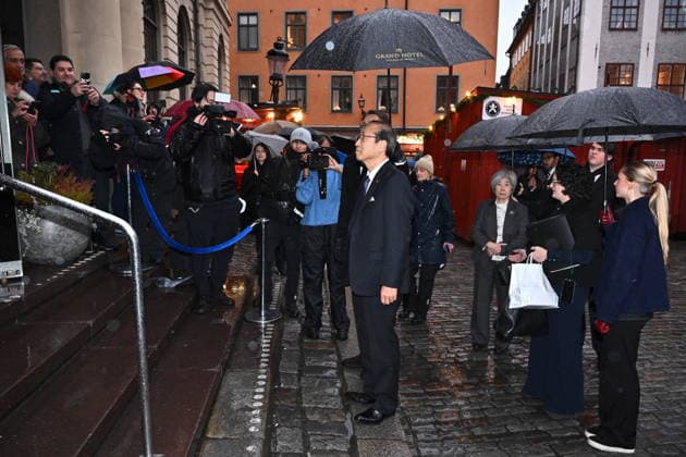 Susumu Kitagawa, laureate in chemistry, arrives as the Nobel laureates will sign the Nobel Chairs at the Nobel Museum in Stockholm, Sweden, December 6, 2025 STOCKHOLM SWEDEN x10090x  Copyright: xClaudioxBresciani TTx NOBEL CHAIRS ARE SIGNED BY THE LAUREATES xfqgD3ADUZY