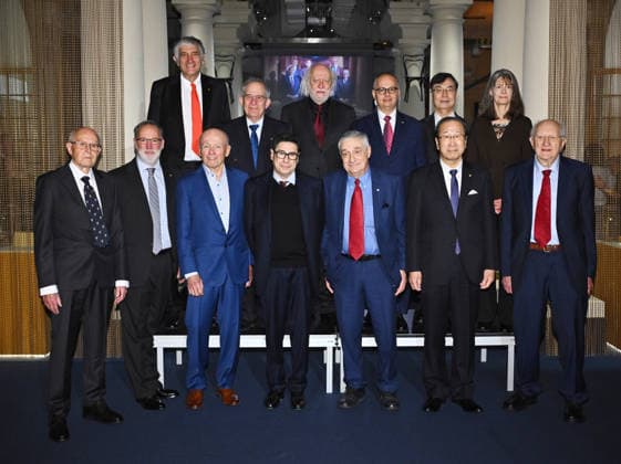 The 2025 Nobel Laureates pose for a group photo before the signing of the Nobel Chairs at the Nobel Museum in Stockholm, Sweden, December 6, 2025 Top row from left Jo  Copyright: xClaudioxBresciani TTx NOBEL CHAIRS ARE SIGNED BY THE PRIZE WINNERS nIBIVJRYhnM