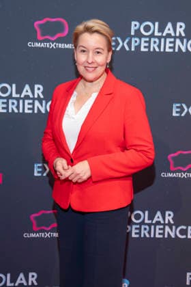 ABBberlin Franziska Giffey SPD politician at the world premiere of POLAR EXPERIENCE The immersive exhibition about the Arctic and Antarctic at Arena Berlin on 05 12 2025 Berlin Germany
