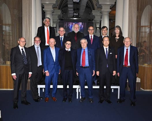 The 2025 Nobel Laureates pose for a group photo before the signing of the Nobel Chairs at the Nobel Museum in Stockholm, Sweden, December 6, 2025 Top row from left Jo  Copyright: xClaudioxBresciani TTx NOBEL CHAIRS ARE SIGNED BY THE PRIZE WINNERS GCWifhsHqPE